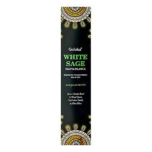 Incenso Indiano de Massala - Linha Goloka Black - White Sage - Sálvia Branca - 15G