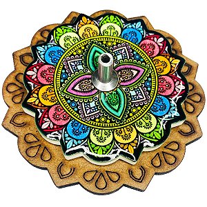 Incensário Mandala em resina  7,5cm Mandala Cód. 006