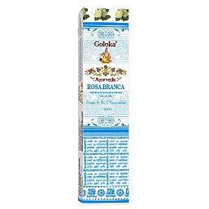 Incenso Goloka Ayurvedic Rosa Branca 15g