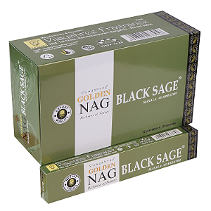 Incenso Indiano Golden Nag Vijayshree - Box Com 12 - Black Sage