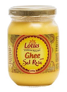 Manteiga Ghee com sal Rosa 200g  Lotus - Zero Lactose