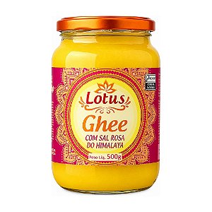 Pote de Manteiga Ghee Lotus com Sal Rosa do Himalaia 500g