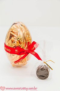 Ovo de acrílico  – com 6 mini pães de mel sortidos