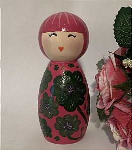 Boneca Kokeshi  Mensageira Sorte