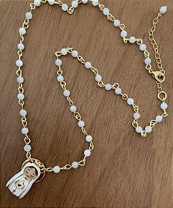 Colar Nossa Senhora de Fátima Madrepérola natural