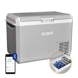Geladeira Portatil 50 Litros 12v 24v 110v 220v C/ App Atinge -20ºC D50 - Elber