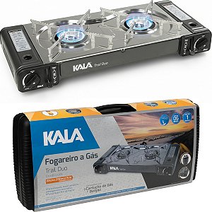 Fogareiro Duas Bocas Camping A Gas Trail Duo Kala Fogao Acampamento Inox