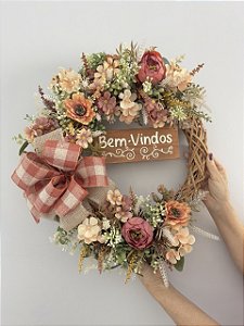 Guirlanda Floral Bem-Vindos