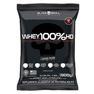 Refil Whey 100% HD Morango 900g - Black Skull