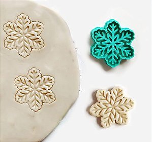 Floco de Neve | Cortador + Carimbo para biscoitos de Natal | 5 cm