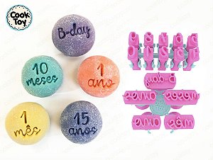 Carimbos para Brigadeiro | Kit Completo para Idades | Números + Meses, Anos, Mês, Ano, B-Day