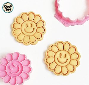Flor Smile | Cortador de Biscoito e Carimbo | Vários Tamanhos