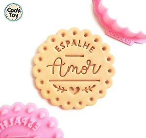Espalhe Amor | Cortador + Carimbo de biscoito | 5 cm