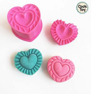 Coração Decorado | Modelador Ejetor Dupla Face para Brigadeiro