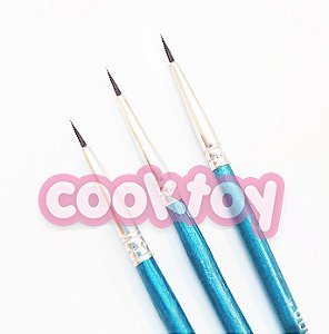 KIT 3 PINCEIS FILETE (PINCEL EXTRA FINO PARA CONTORNO)