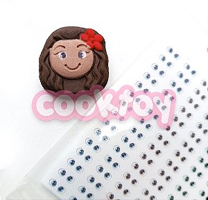 Olhos Comestíveis para Brigadeiro Tam Micro - 90 Pares | Modelo Redondo