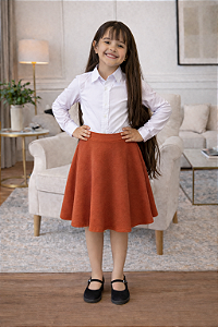 SAIA RODADA JUVENIL YASMIM - Saia Rodada - Moda Evangélica Comportada