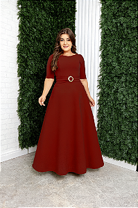 AGATA - P AO GG - VESTIDO LONGO C/ CINTO - MODA EVANGÉLICA