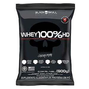 Whey 100% HD (WPC, WPI e WPH) - Refil 900g - Black Skull