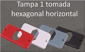 TAMPA 1 TOMADA HEXAGONAL HORIZONTAL CAIXA 1/2"-3/4" PVC ANTICHAMA