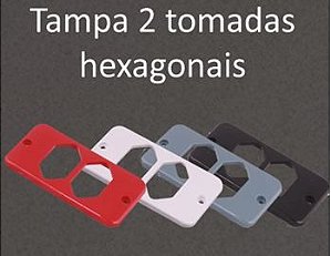 TAMPA 2 TOMADAS HEXAGONAIS CAIXA 1/2"-3/4" PVC ANTICHAMA