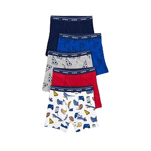 KIT CUECAS BOXER CARTER´S - 5 PEÇAS NOVA ESTAMPA