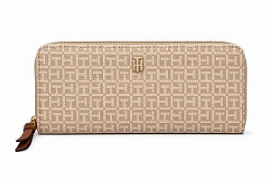 CARTEIRA FEMINIA TOMMY BEGE MONOGRAMA