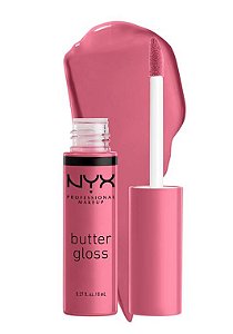 Gloss Labial NYX Butter Gloss Angel Food Cake 15 – Brilho Intenso e Cor Rosada Sofisticada