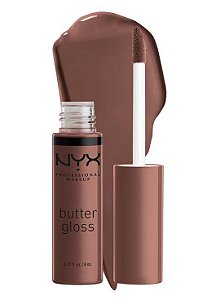 Gloss Labial NYX Butter Gloss Ginger Snap 17 – Nude Marrom Sofisticado com Brilho Intenso