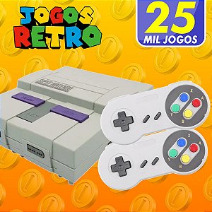 Mini Super Nintendo Retro + de 20 mil jogos com 2 Controles USB