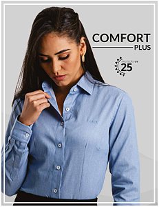 Camisete social Feminina-Confort Plus-UV25
