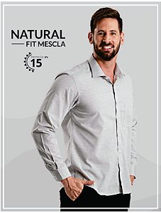 Camisa Social-Natural Fit Mescla-15UV