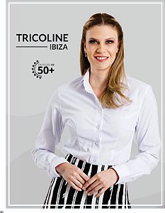 Camisete Social feminina-Tricoline Ibiza 50UV