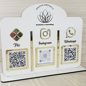 Placa QR Code Modelo Redonda com 3 codigos