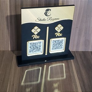 Placa QR Code Modelo Quadrada com 2 códigos