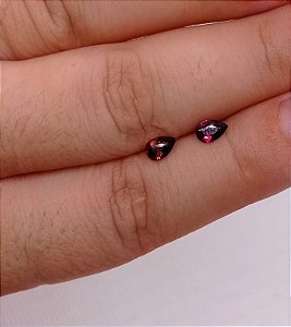 Turmalina Gota Par Rosa Corada 4x6 mm