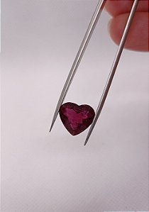 Turmalina Rosa Escura Coração 14mm