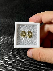 Escapolita Facetada Oval Par 9x11mm
