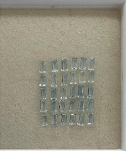 Água Marinha Facetada Retangular 30 Pedras 2X4 mm