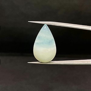 Água Marinha Cabochão Bicolor Gota 15x25,5mm