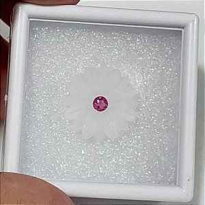 Margarida De Cristal e miolo de Turmalina Rosa 20mm