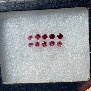 Turmalina Rosa Redonda 10 Pedras Degradê