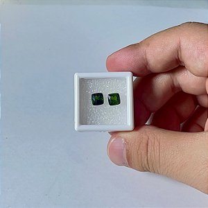 Turmalina Verde Quadrada Par 6mm