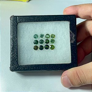 Turmalina Redonda Verde 12 Pedras 6mm Degradê