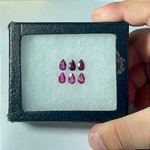 Turmalina Gota Rosa 6 pedras  5x8 mm