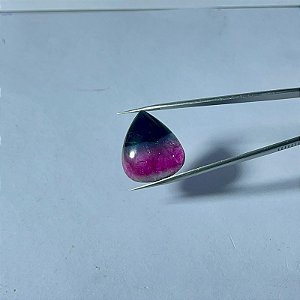 Turmalina gota Cabochão Bicolor 23x27