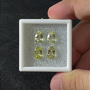Berilo Facetado Gota Lote 4 Pedras 7x10mm