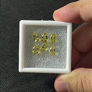 Berilo Facetado Gota Lote 6 Pedras 5x8mm
