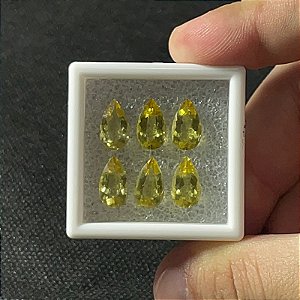 Berilo Facetado Gota Lote 6 Pedras 7x12mm
