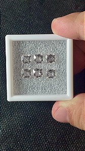 Morganita Facetada Quadrada Lote 6 Pedras 6mm